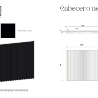 Cabecero Negro con Luz Fría | Cama de 90 cm
